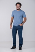 Camiseta Básica Azul Jeans Griffo Algodão