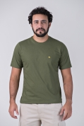 Camiseta Básica Verde Militar Griffo Plus Size Essencial