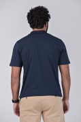 Camisa Polo Griffo Azul Marinho 100% Algodão