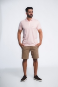 Camisa Polo Griffo Rosé 100% Algodão Essencial