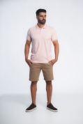 Camisa Polo Griffo Rosé 100% Algodão Essencial