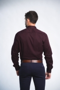 Camisa Social Masculina Marsala Essencial